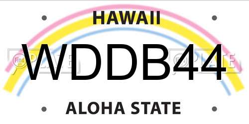 WDDB44 Hawaii License Plate