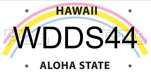WDDS44 Hawaii License Plate