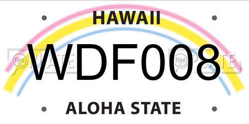 WDF008 Hawaii License Plate
