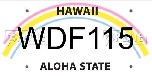 WDF115 Hawaii License Plate