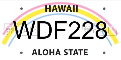 WDF228 Hawaii License Plate