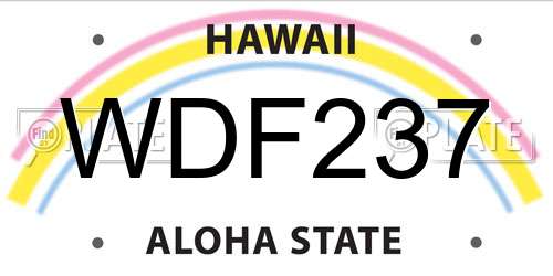 WDF237 Hawaii License Plate