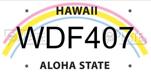 WDF407 Hawaii License Plate