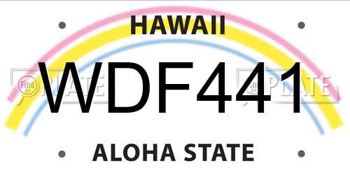 WDF441 Hawaii License Plate