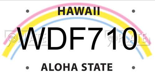 WDF710 Hawaii License Plate