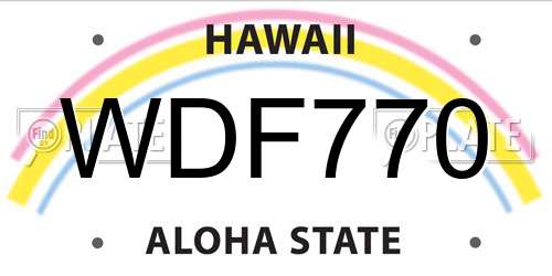 WDF770 Hawaii License Plate