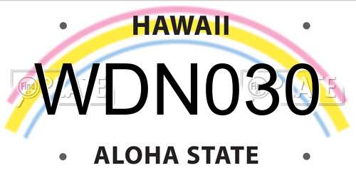 WDN030 Hawaii License Plate