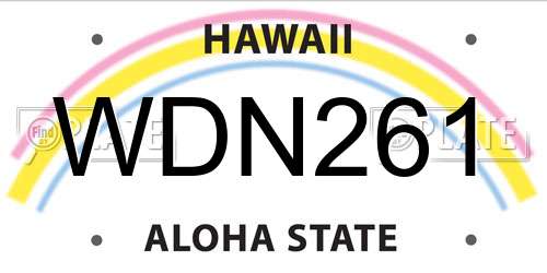 WDN261 Hawaii License Plate