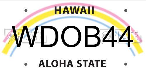 WDOB44 Hawaii License Plate