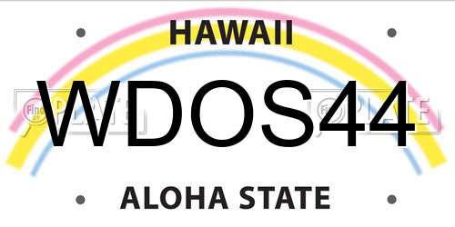 WDOS44 Hawaii License Plate