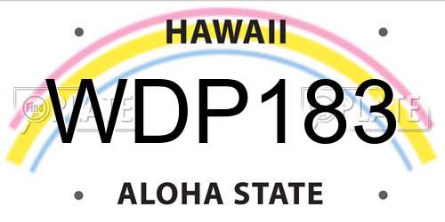 WDP183 Hawaii License Plate