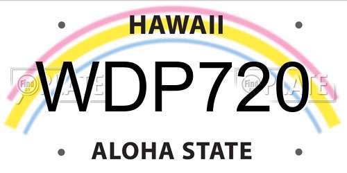 WDP720 Hawaii License Plate