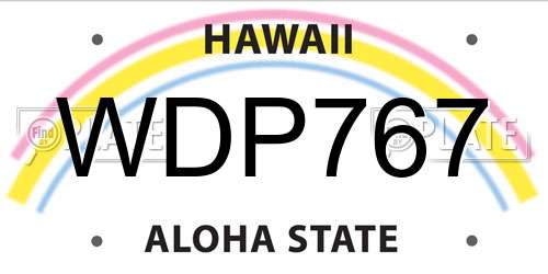 WDP767 Hawaii License Plate