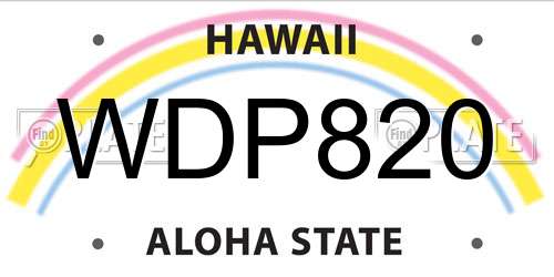 WDP820 Hawaii License Plate
