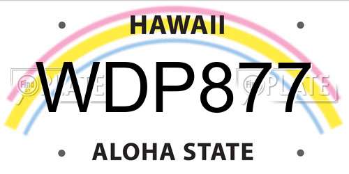 WDP877 Hawaii License Plate