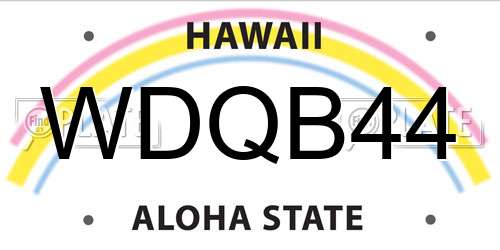 WDQB44 Hawaii License Plate