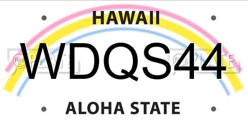 WDQS44 Hawaii License Plate