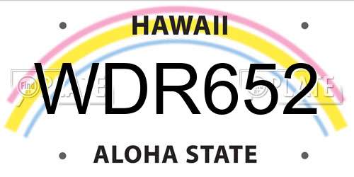 WDR652 Hawaii License Plate