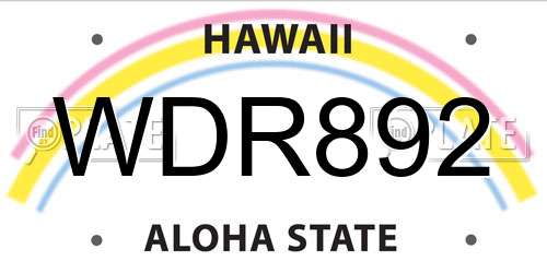 WDR892 Hawaii License Plate