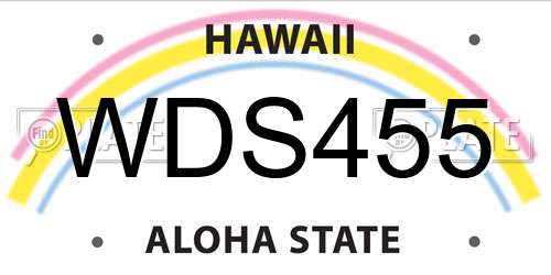 WDS455 Hawaii License Plate