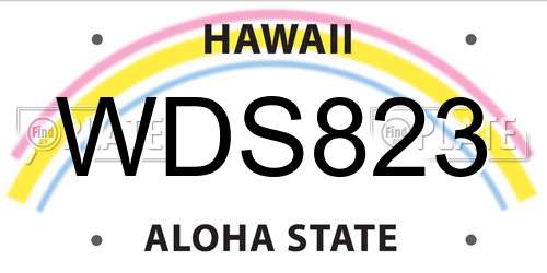 WDS823 Hawaii License Plate