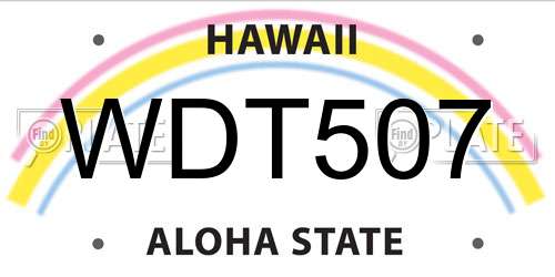 WDT507 Hawaii License Plate