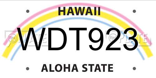 WDT923 Hawaii License Plate