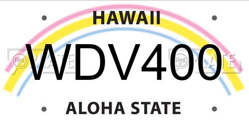 WDV400 Hawaii License Plate