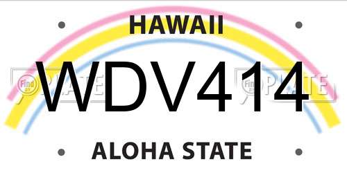 WDV414 Hawaii License Plate