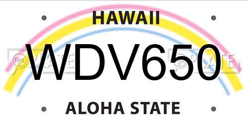 WDV650 Hawaii License Plate