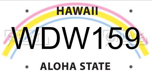 WDW159 Hawaii License Plate