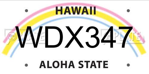 WDX347 Hawaii License Plate
