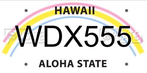 WDX555 Hawaii License Plate