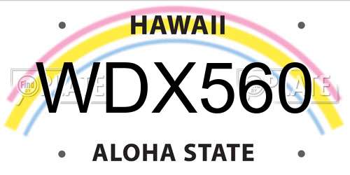 WDX560 Hawaii License Plate