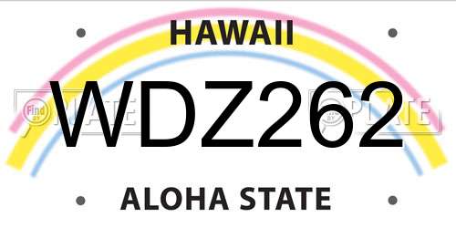 WDZ262 Hawaii License Plate
