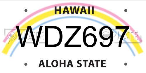 WDZ697 Hawaii License Plate