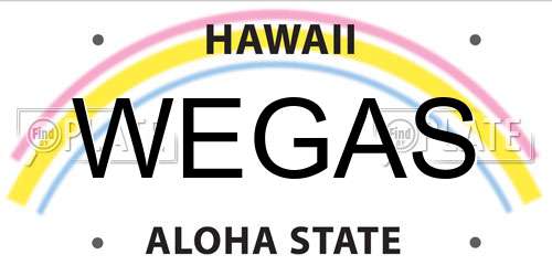 WEGAS Hawaii License Plate