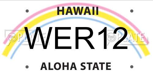 WER12 Hawaii License Plate