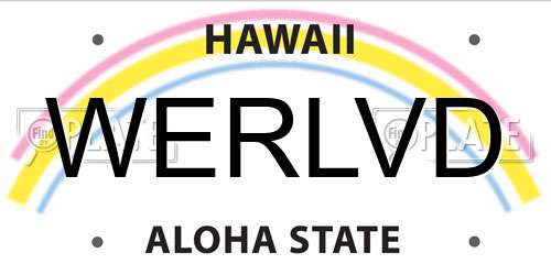 WERLVD Hawaii License Plate