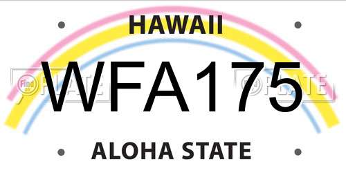 WFA175 Hawaii License Plate