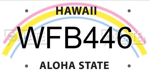 WFB446 Hawaii License Plate