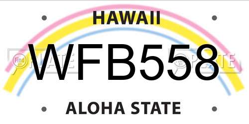 WFB558 Hawaii License Plate