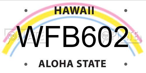 WFB602 Hawaii License Plate