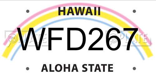WFD267 Hawaii License Plate