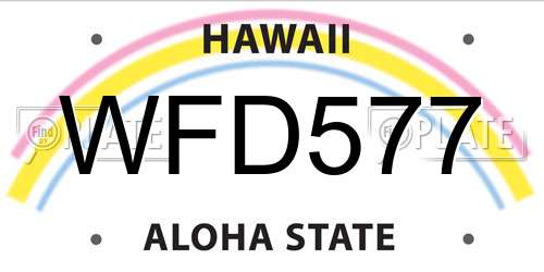 WFD577 Hawaii License Plate