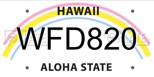 WFD820 Hawaii License Plate