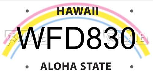 WFD830 Hawaii License Plate