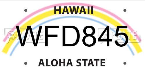 WFD845 Hawaii License Plate