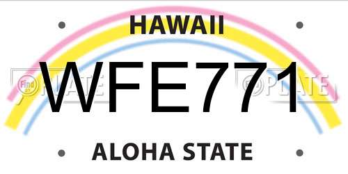 WFE771 Hawaii License Plate