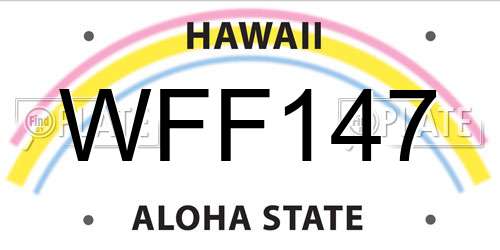 WFF147 Hawaii License Plate